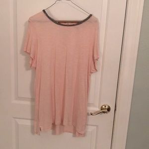 Lila Rose Coral Tank with beaded neckline 1x